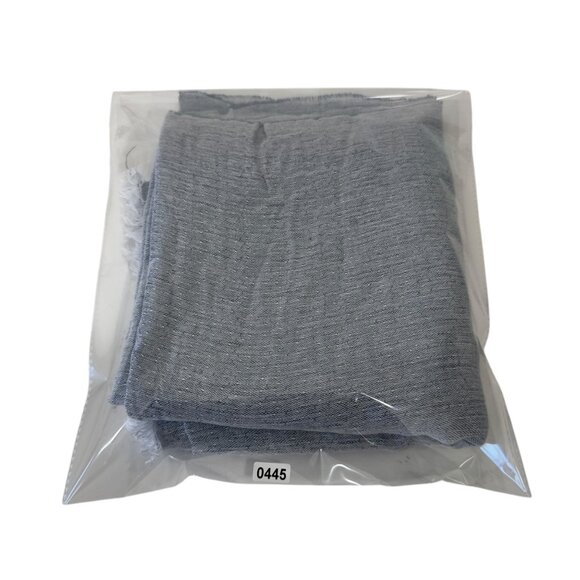 Zighili Blue/White Striped Lightweight Wrap/Shawl Vest One Size Fringe Edges - Picture 9 of 10